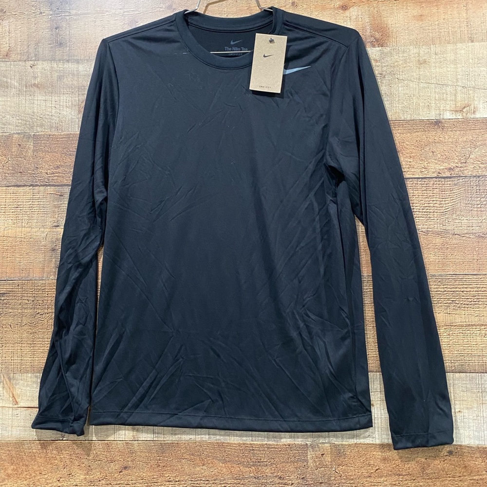 New With Tags Nike Long Sleeve Black Training Tee Size Small, Medium